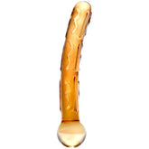 Orange Tickler Glass Dildo
